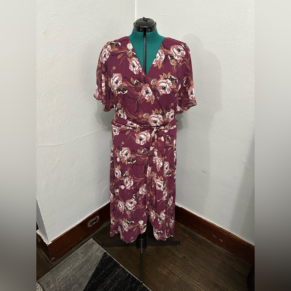 Luxology Purple Floral Maxi Dress